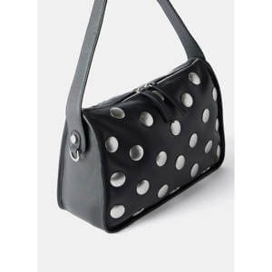 Mint Velvet Black Leather Studded Bag